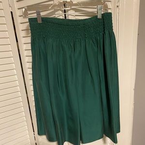 Emerald Green 100% Silk Skirt
